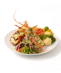 Grilled lobster with garlic butter
